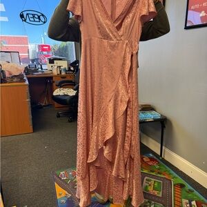 Altar'd State Pink High Low Wrap Dress